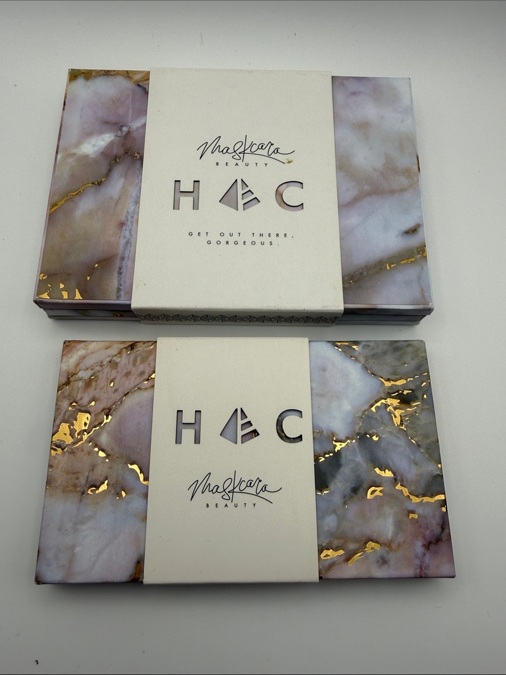 Seint Maskcara Beauty Palettes - Marble & Gold Accents - Set of 2 sizes NWT